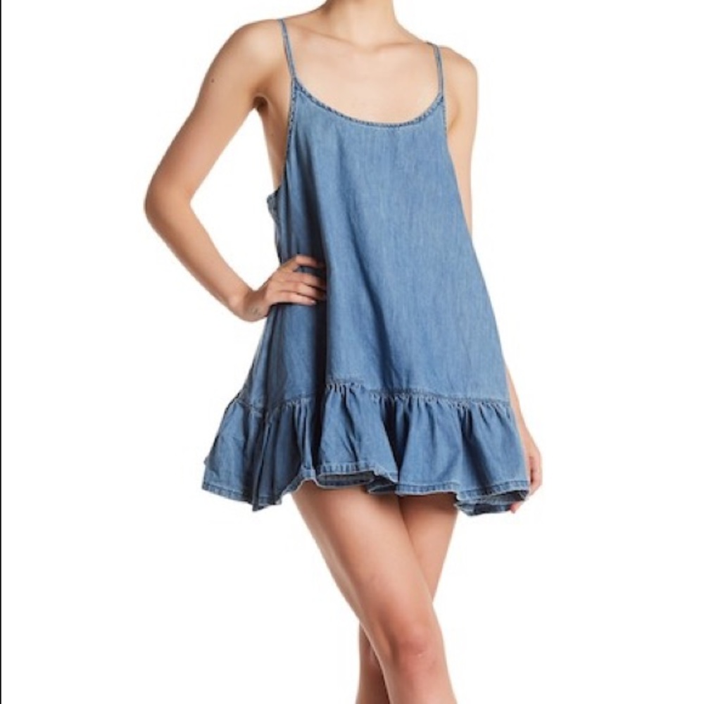 One Teaspoon Baby Doll Denim Tank Dress - Picture 3 of 8